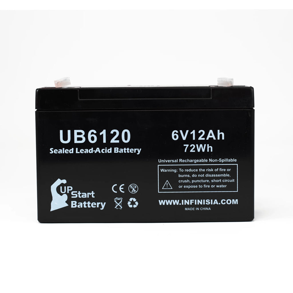 6V 12Ah Sealed Lead Acid Battery with F1 to F2 Terminal Adapters T479
