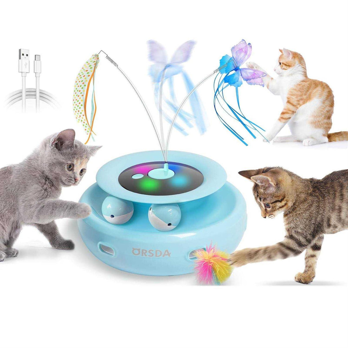 3-in-1 Rechargeable Interactive Cat Toys A876