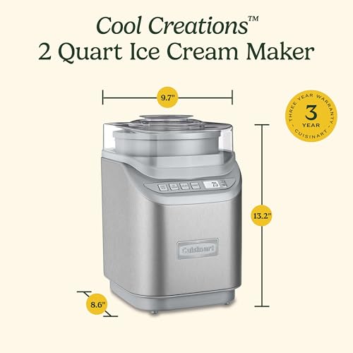Ice Cream Maker Machine, 2 Quart, Stainless Steel P4627