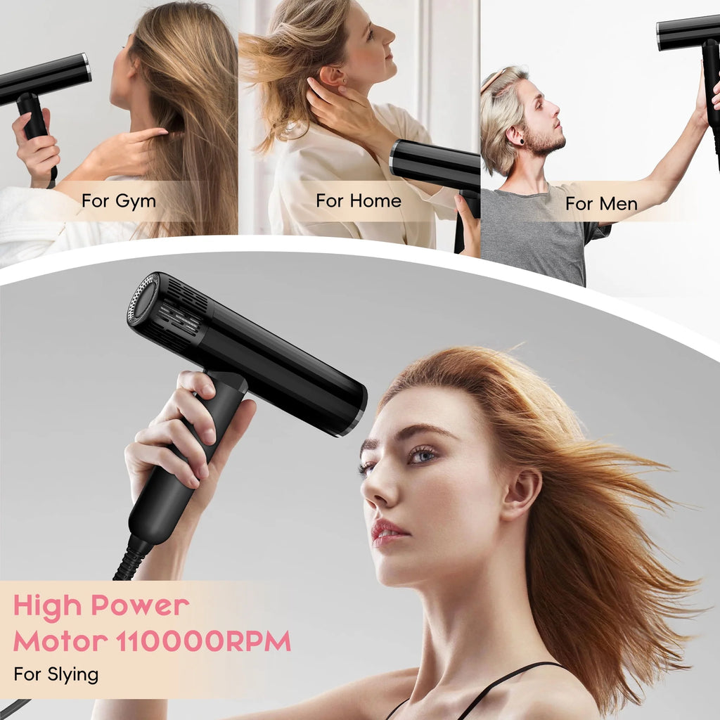 Black 1600W High-Speed Ionic Hair Dryer K7393