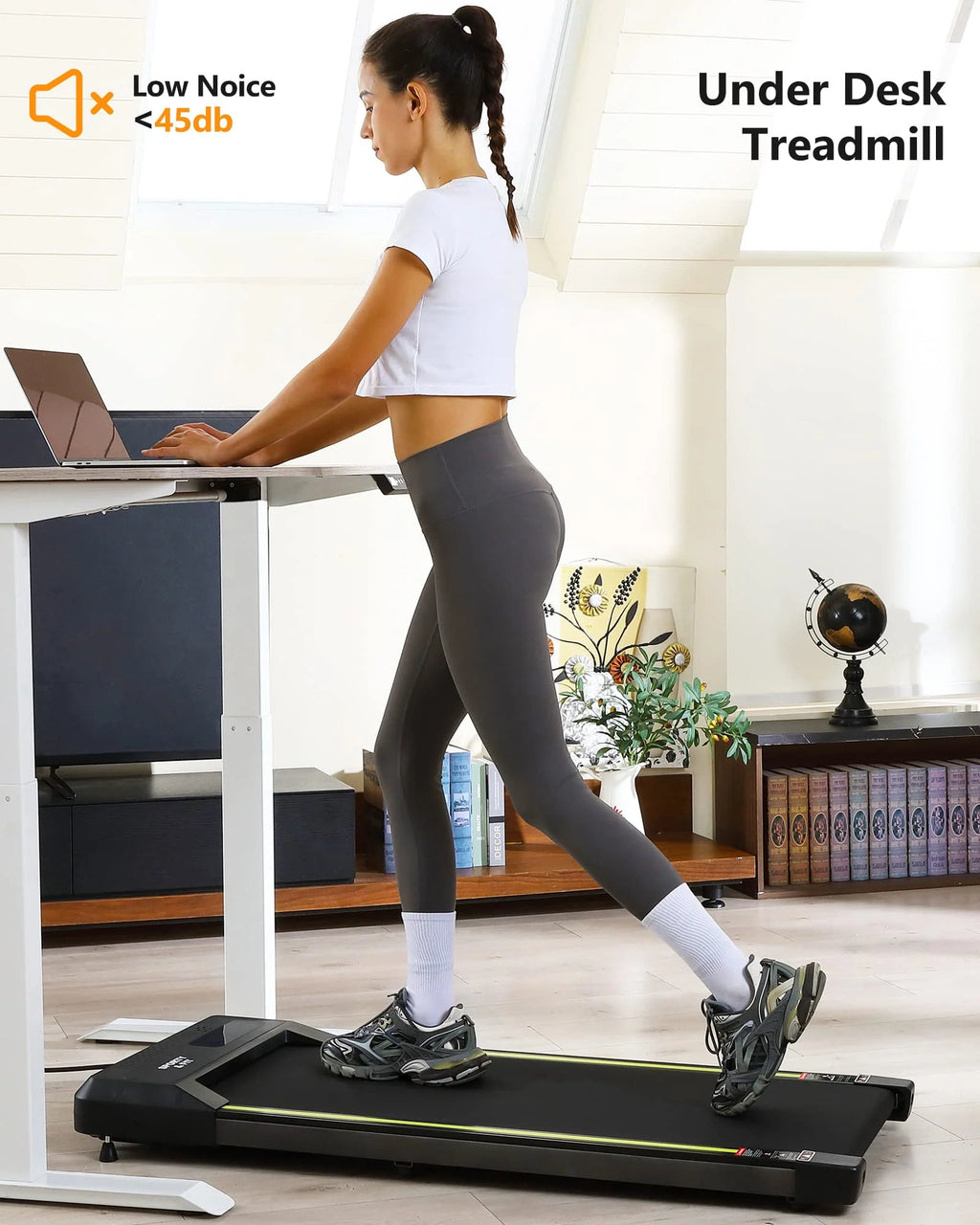 Portable Under Desk Treadmill with Remote Control, Grey S6180