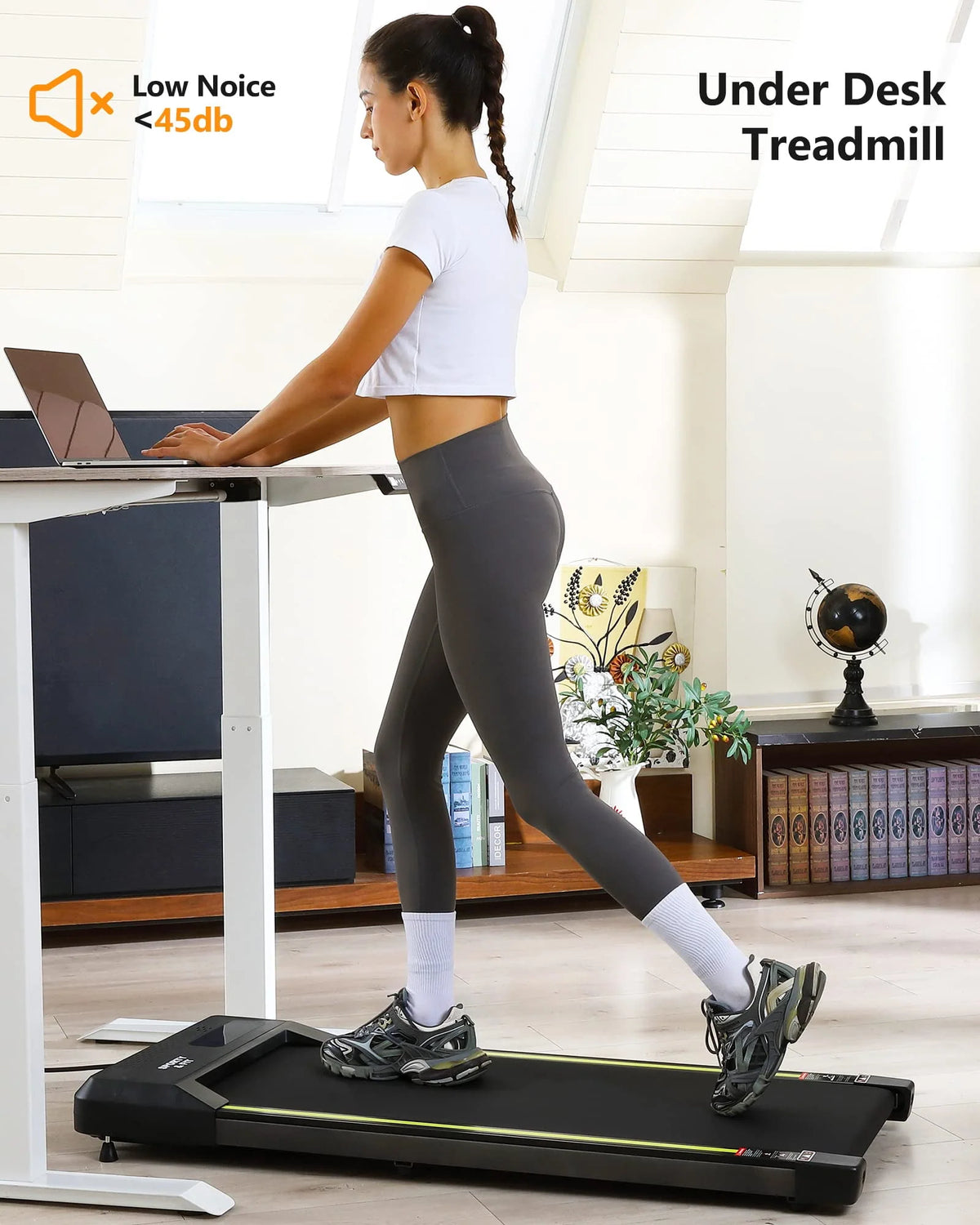Portable Under Desk Treadmill with Remote Control, Grey S6180