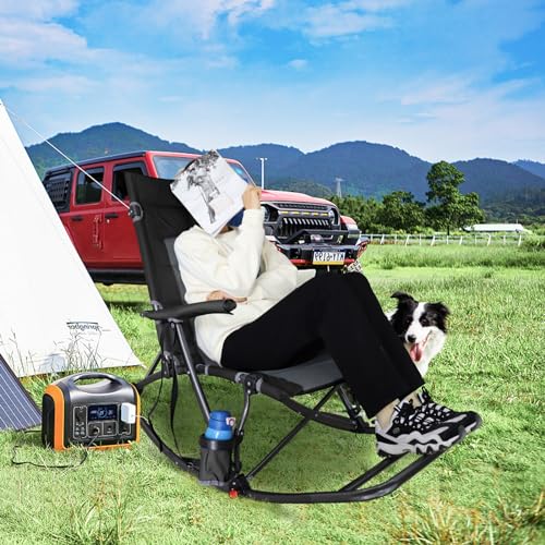 Folding Oversized Padded Camping Chair with Foot Rest J7231
