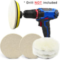6 Inch 8PCS Wool Buffing Pads Kit with 5/8''-11 Thread Hook & Loop Backer Plate S110585