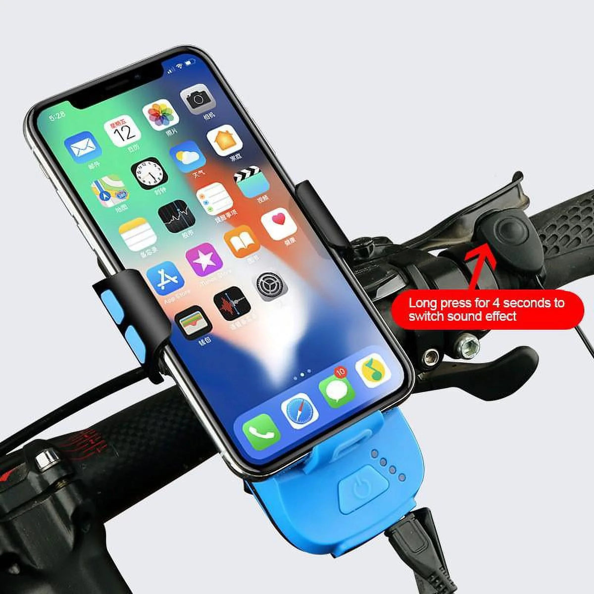 Jet Black Bike Mount with Solar Power Bank J2923