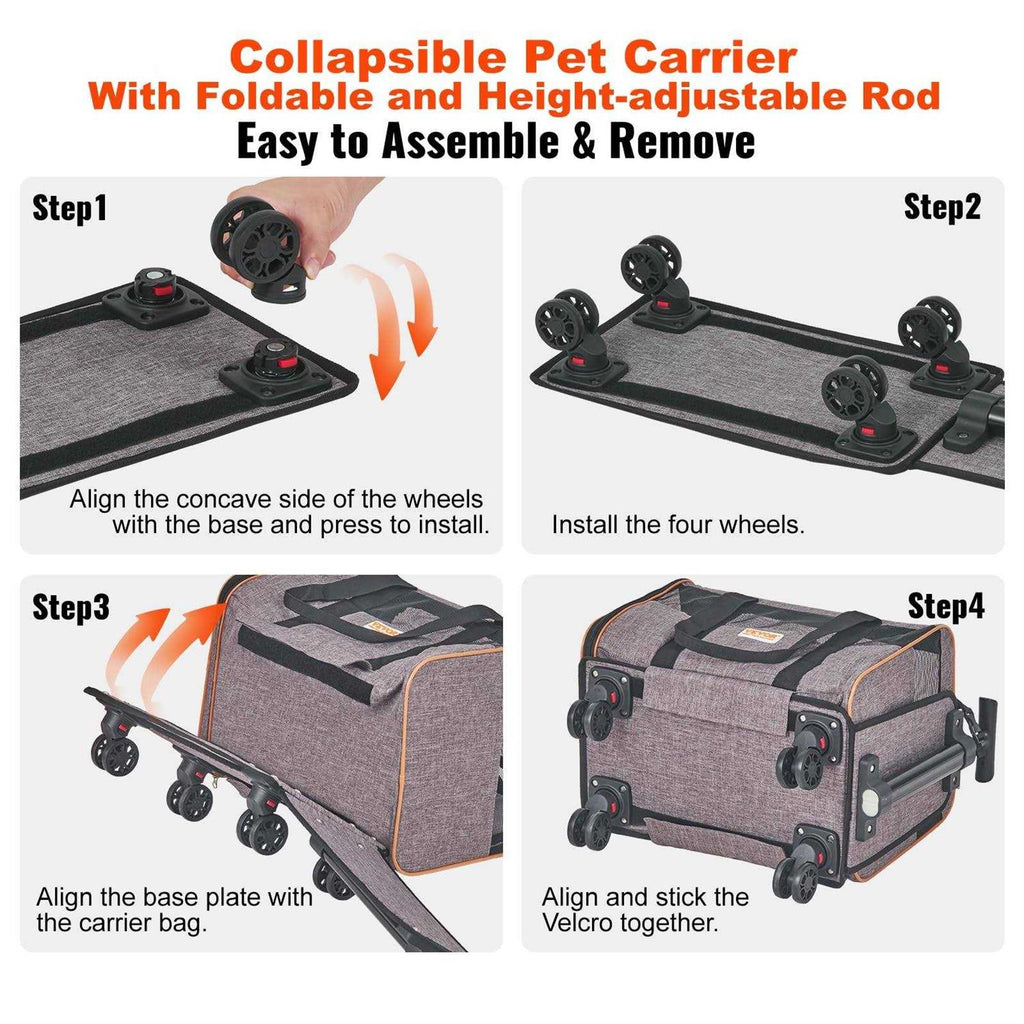 Cat Carrier with Wheels L538