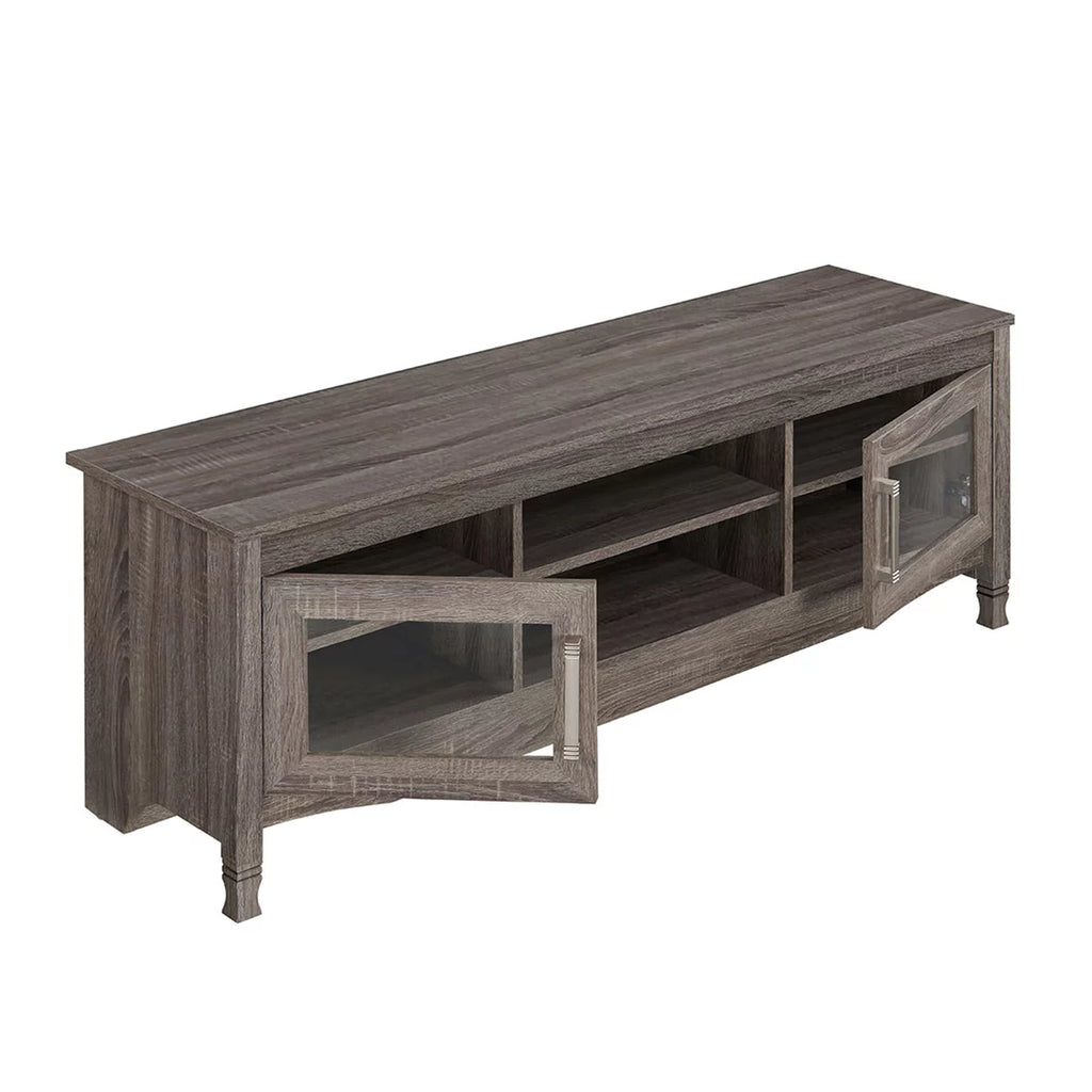 Grey Driftwood TV Stand up to 60 Inches with 2 Doors S228