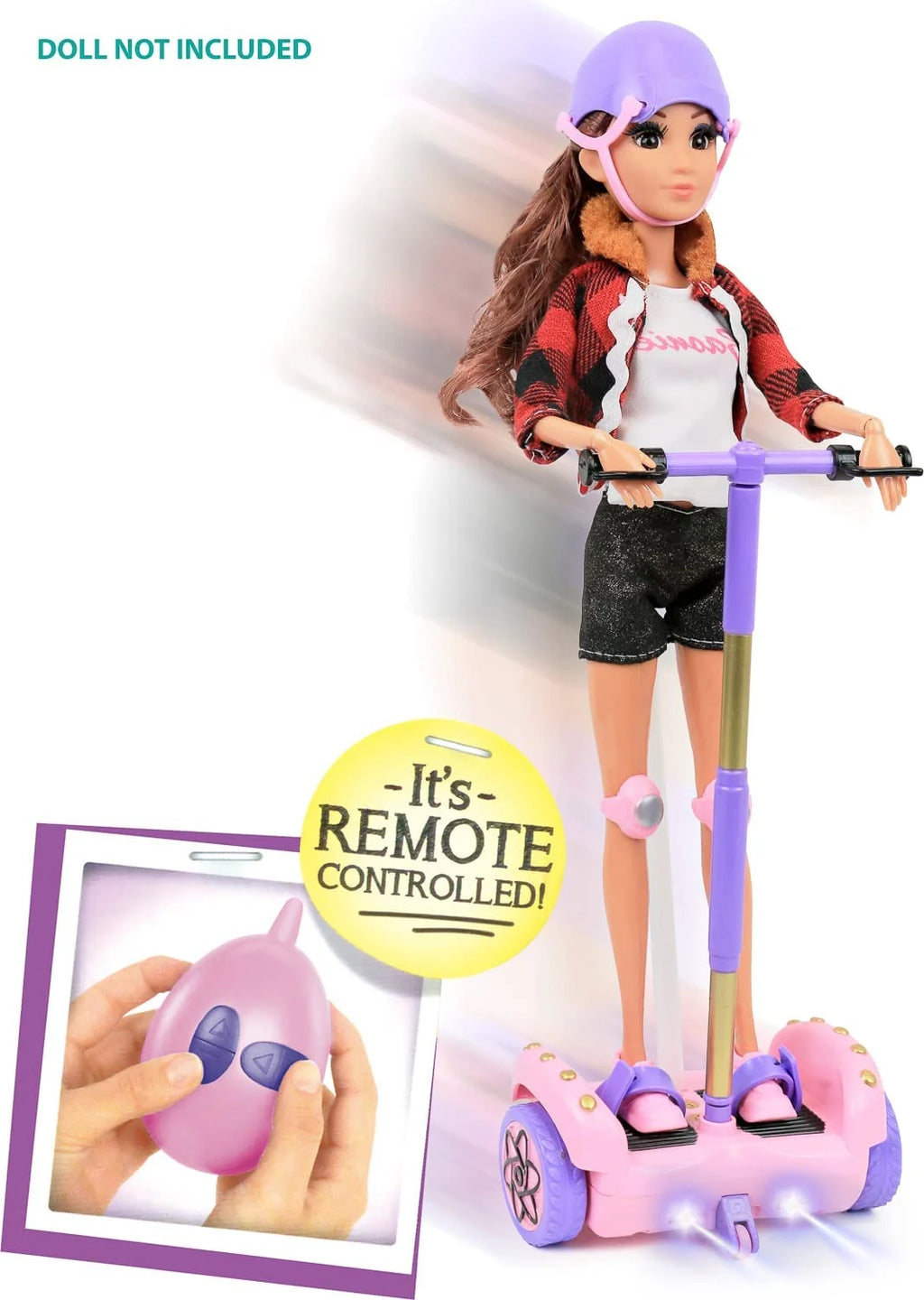Pink Hoverboard with Helmet & Kneepad Accessories for 12" Dolls T339576