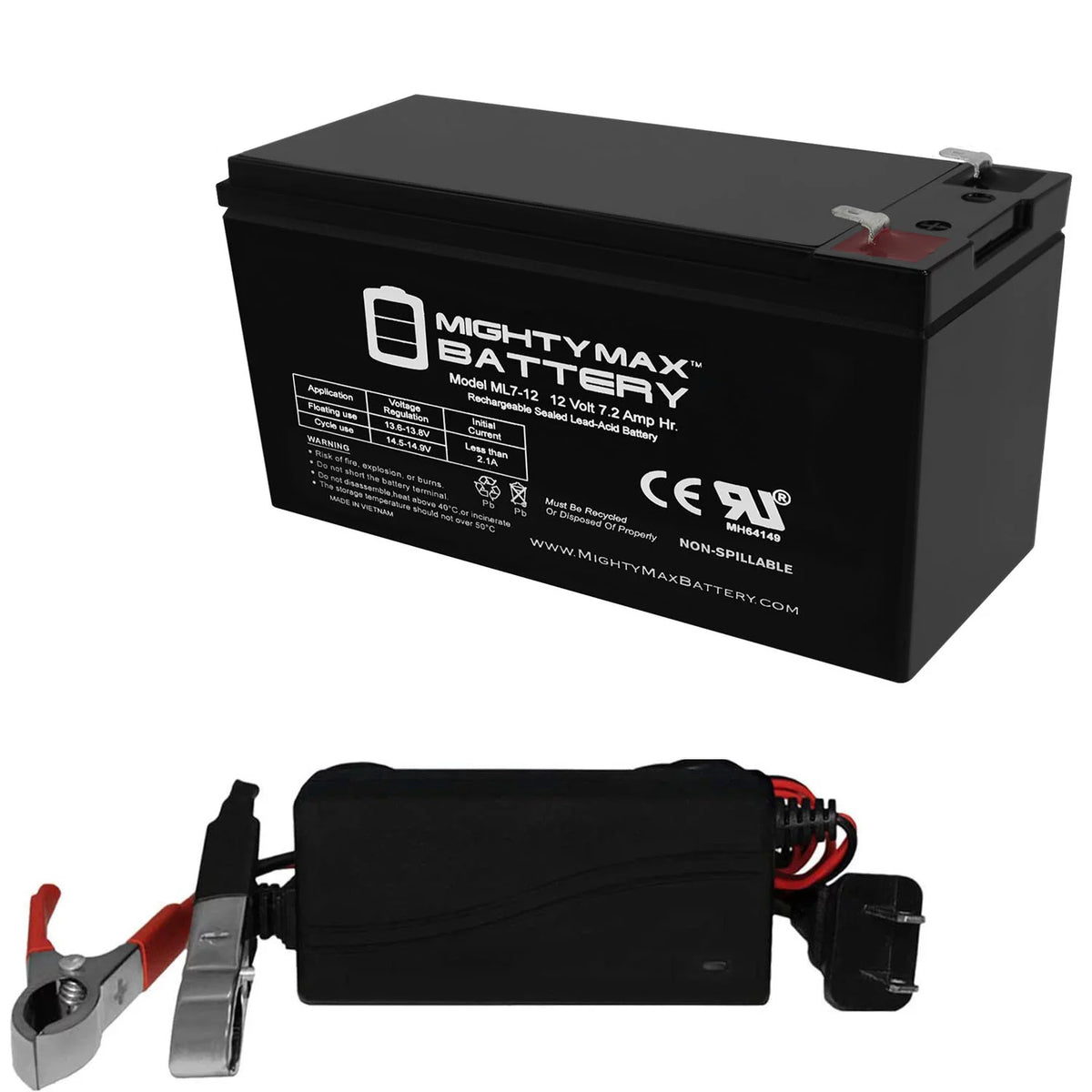 12V 7.2AH SLA Battery with Charger I50197