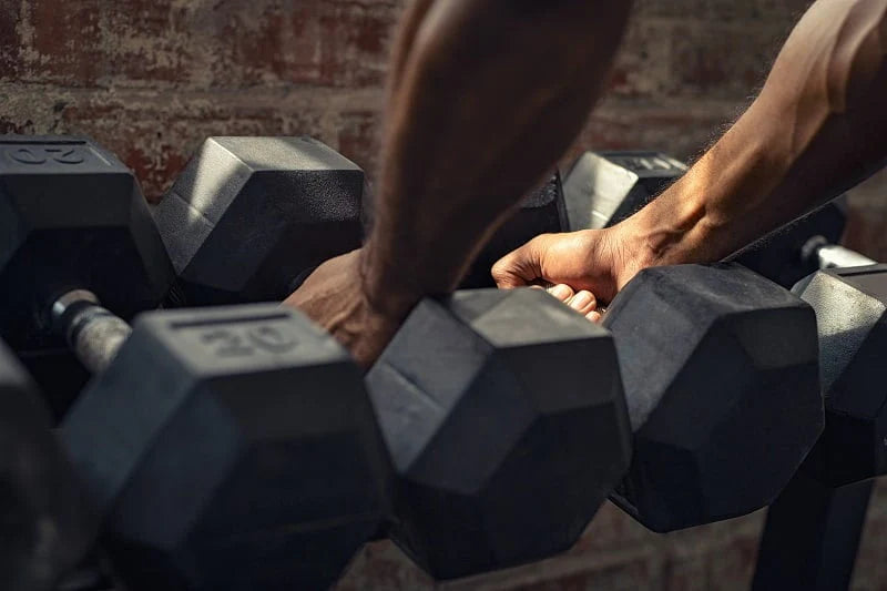 Rubber Encased Hex Dumbbell 35LBs Single A41593
