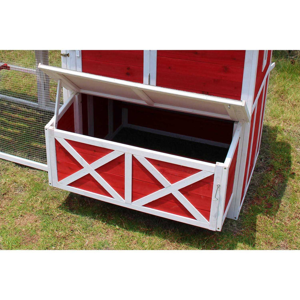 Red Barn Chicken Coop with Roof Top Planter A391