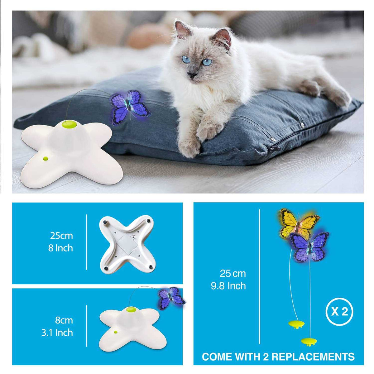 Interactive Cat Butterfly Toy with Two Replacements N656419