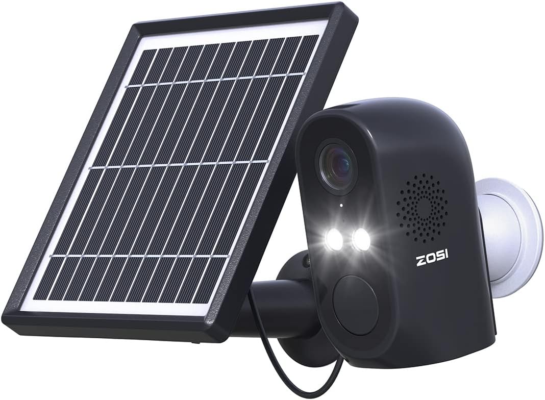 1080P Wire Free Rechargeable Battery Powered Camera with Solar Panel, 2-Way Audio, Pack of 2 B673