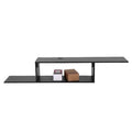 Asymmetrical Floating Wall Mounted TV Console 60 Inches MDF Black X94095