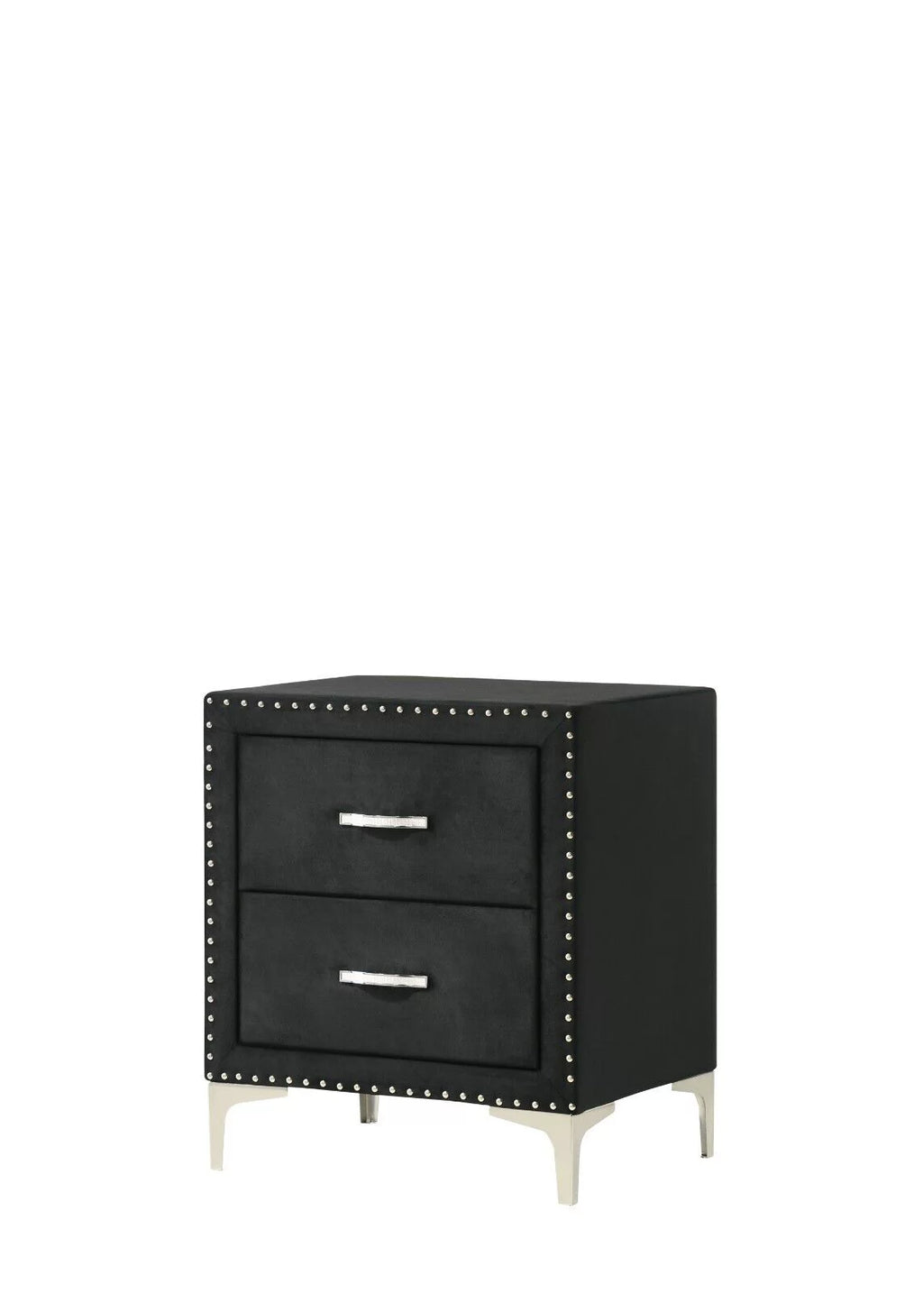 Black Velvet 6pc Queen Size Bedroom Set S60195
