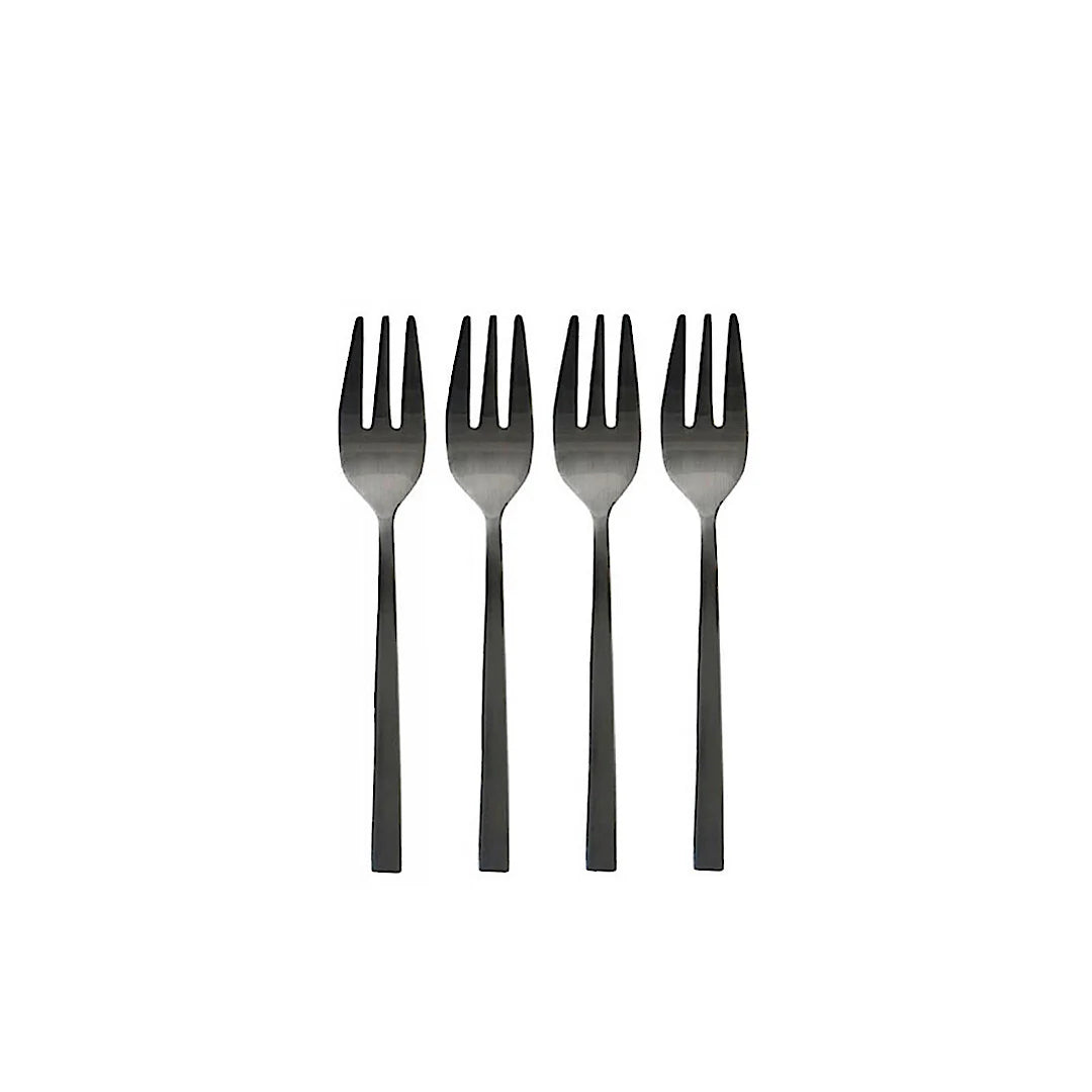 Black 14.4cm Cake Cutlery Fork 4 Pcs E1083