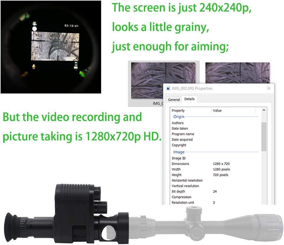 720p HD Night Vision Scope Camcorder Monocular with Built-in 850nm Infrared Flashlight N554226