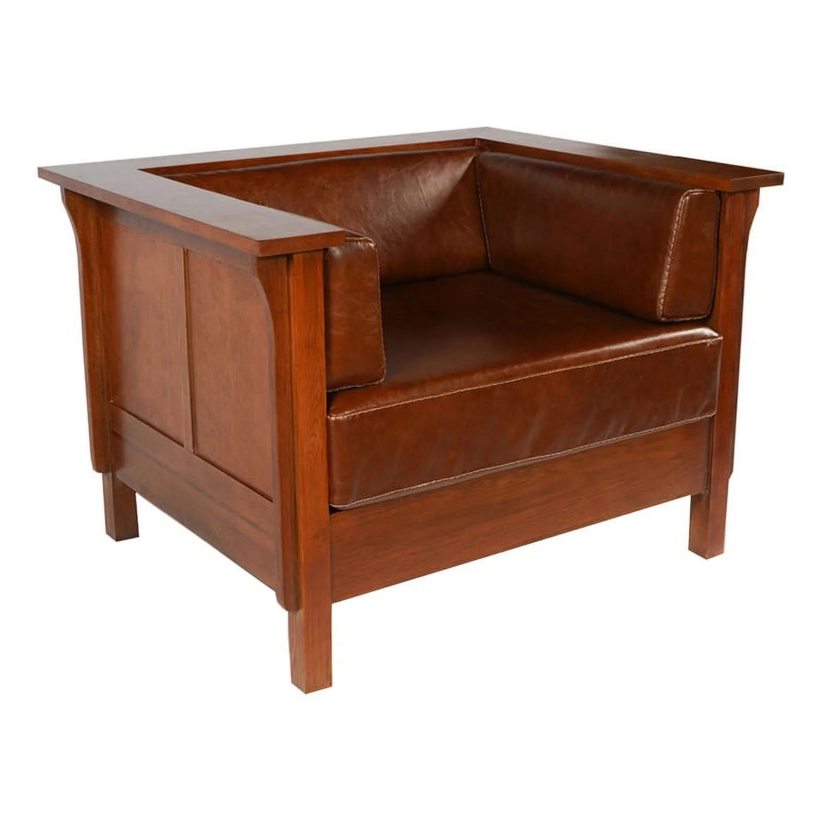 Leather Panel Side Arm Chair R83731