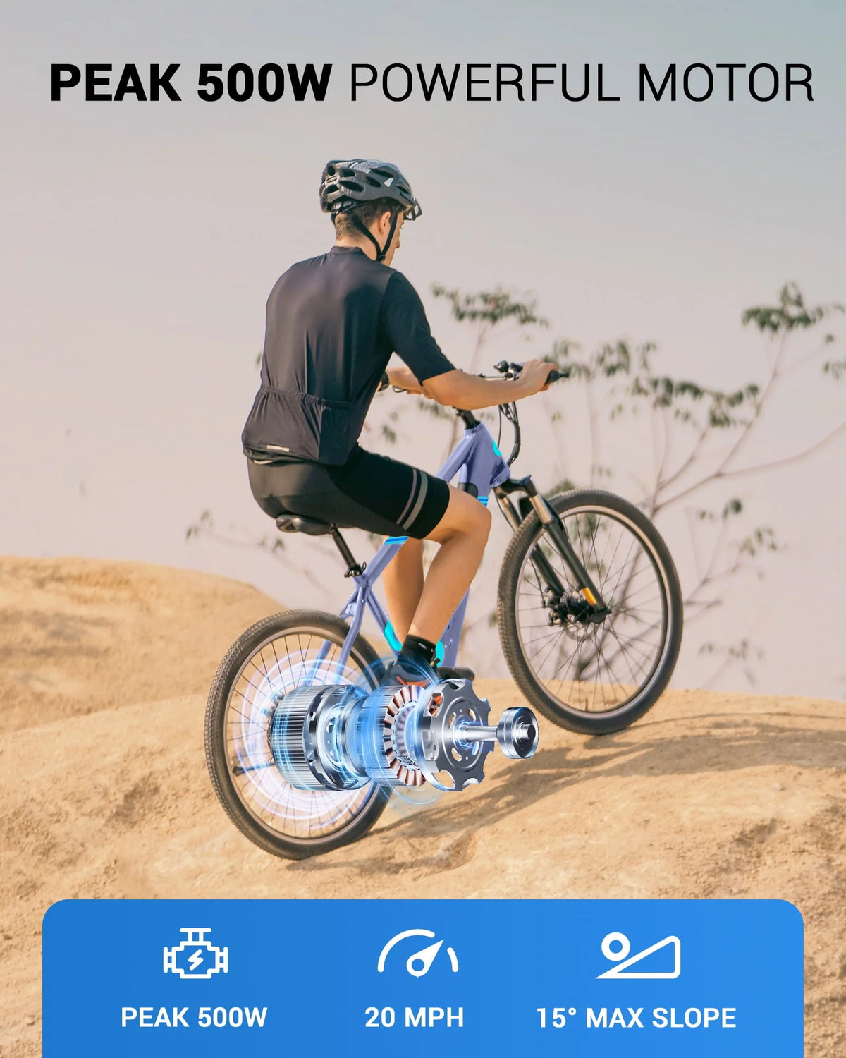 350W 26 Electric Mountain Bike with Removable Battery 7 Speed A519