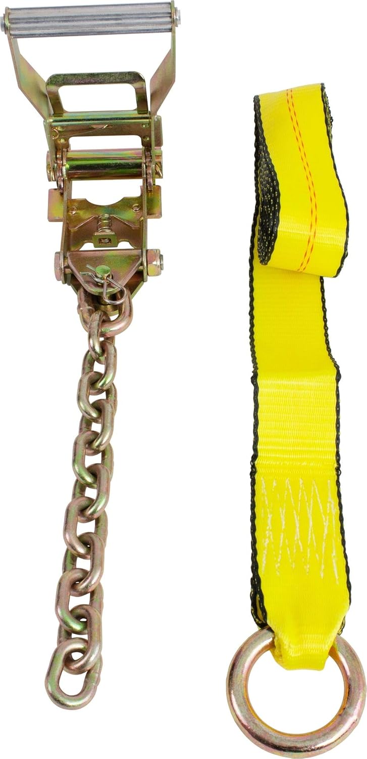 (4 Pack) 2 x 12' Ratchet Strap with Chain Anchor Z896