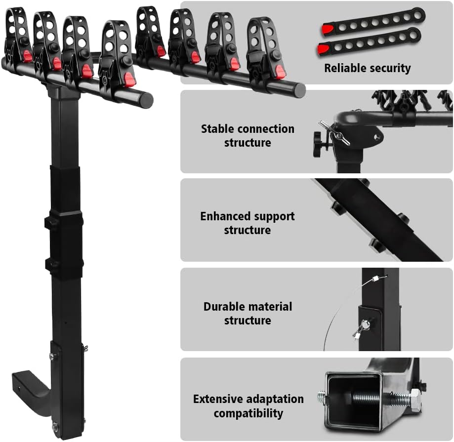 4 Bike Rack, Double Foldable Rack, 2 Hitch Receiver R79294