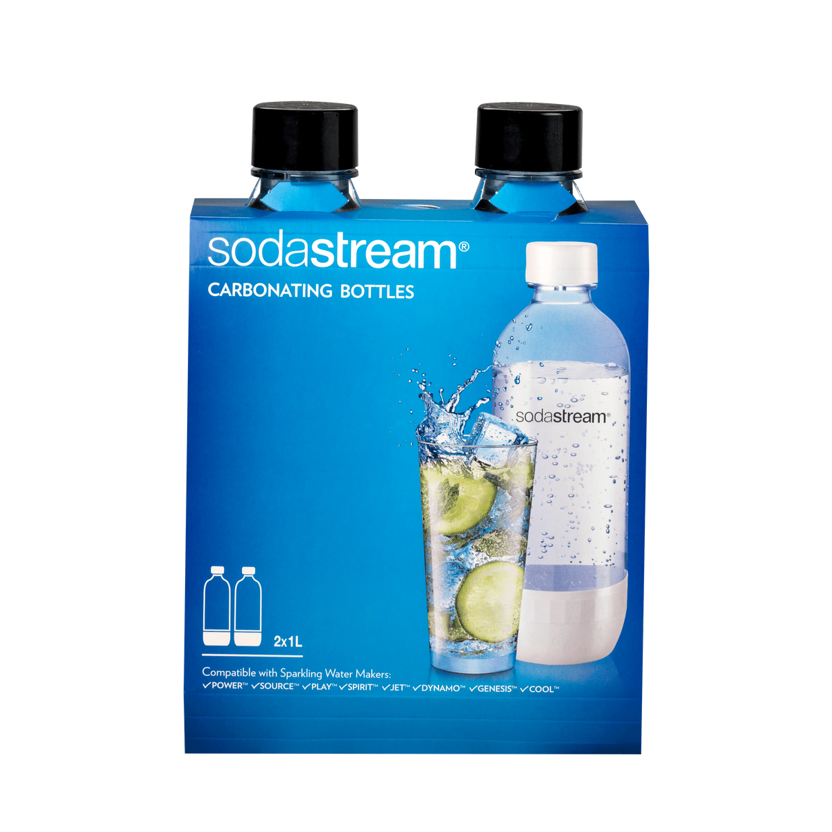 1 Liter Black Carbonating Bottles, 2 Count I447791