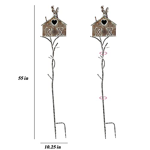 Large Freestanding Metal Bird Houses with Pole E356