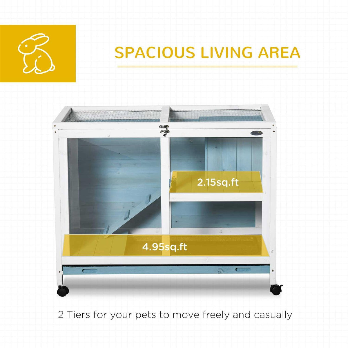 2-Story Wooden Rabbit Hutch A35347