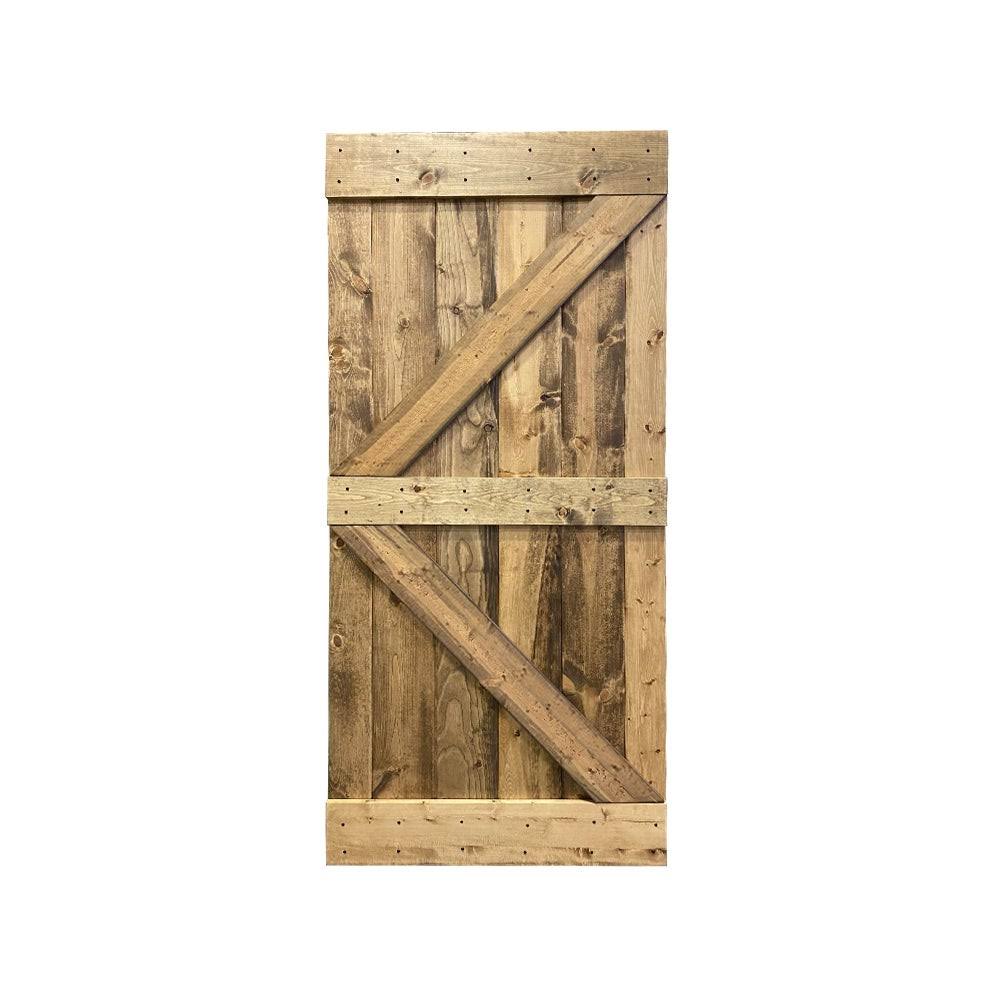 Solid Sage Green Stained Pine Wood Interior Sliding Barn Door Slab B660541