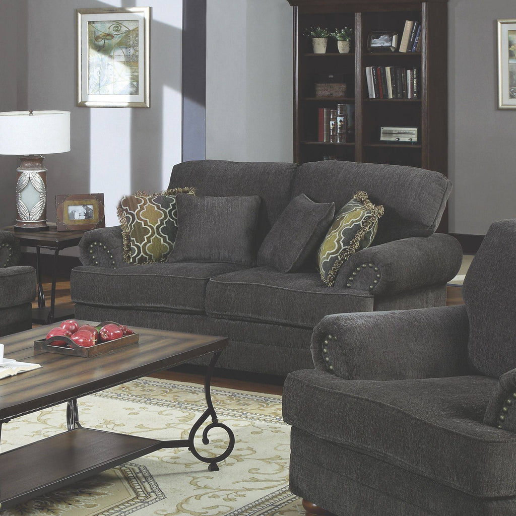 Smokey Grey Upholstered Loveseat V72183