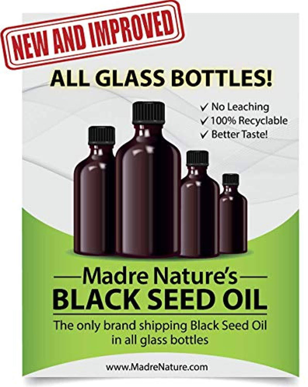 USDA Organic Black Seed Oil Glass Bottle 16 O C801073