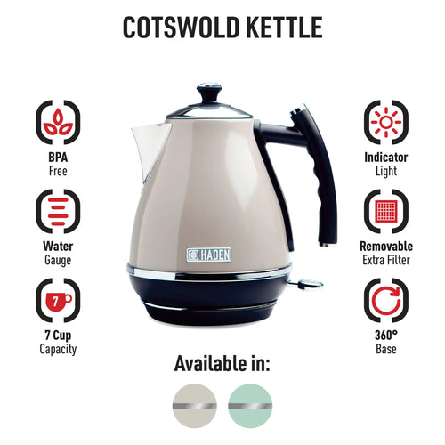 1.7 Liter Stainless Steel Retro Electric Kettle F97187
