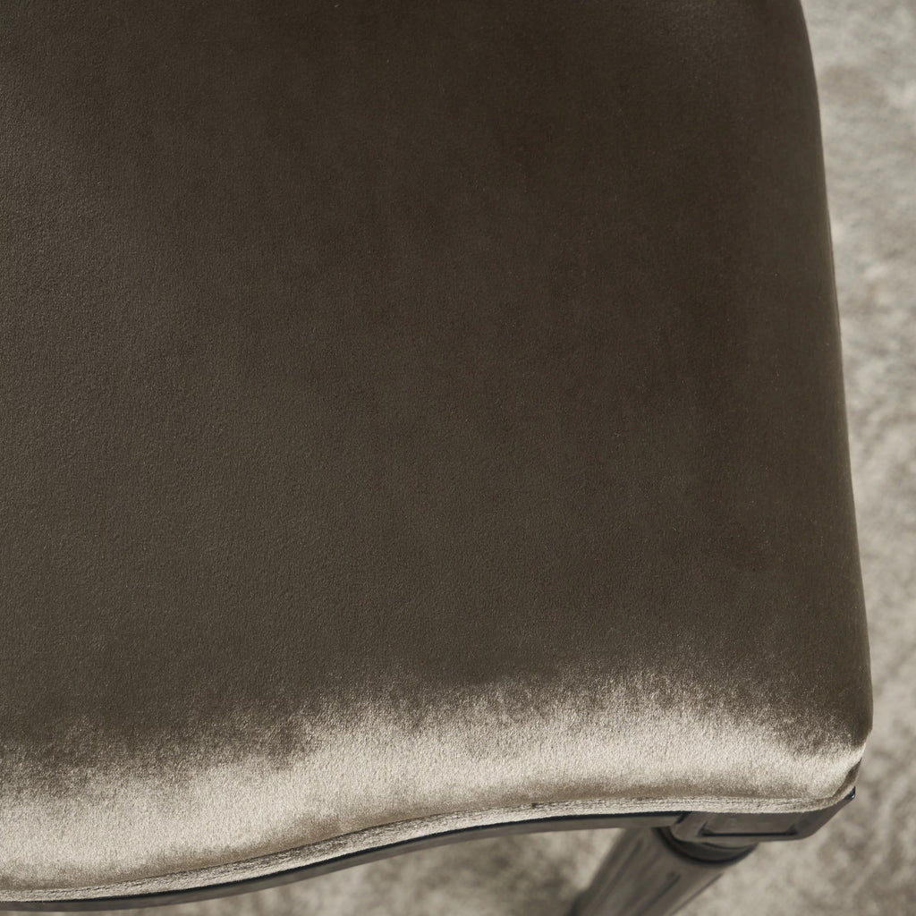 Gray Velvet Dining Chairs Set of 2 O620