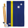 28 x 40 in. Double Sided House Flag Set with Pole Bracket Hardware G989