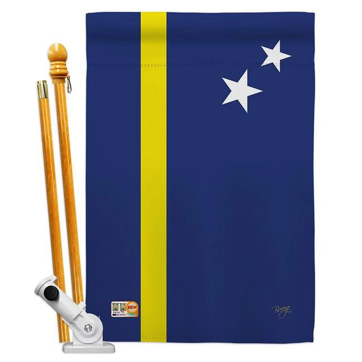 28 x 40 in. Double Sided House Flag Set with Pole Bracket Hardware G989