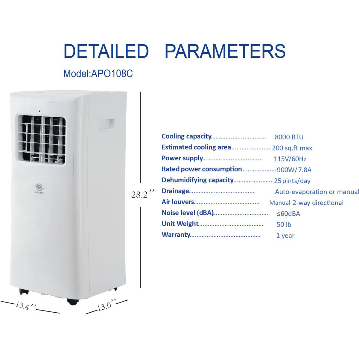 Portable Air Conditioner with Remote Control White N4971