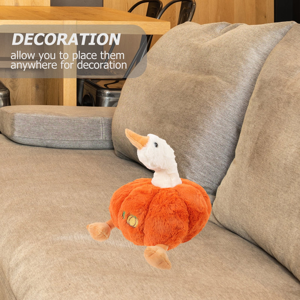Plush Pumpkin Duck Stuffed Animal Doll G8040