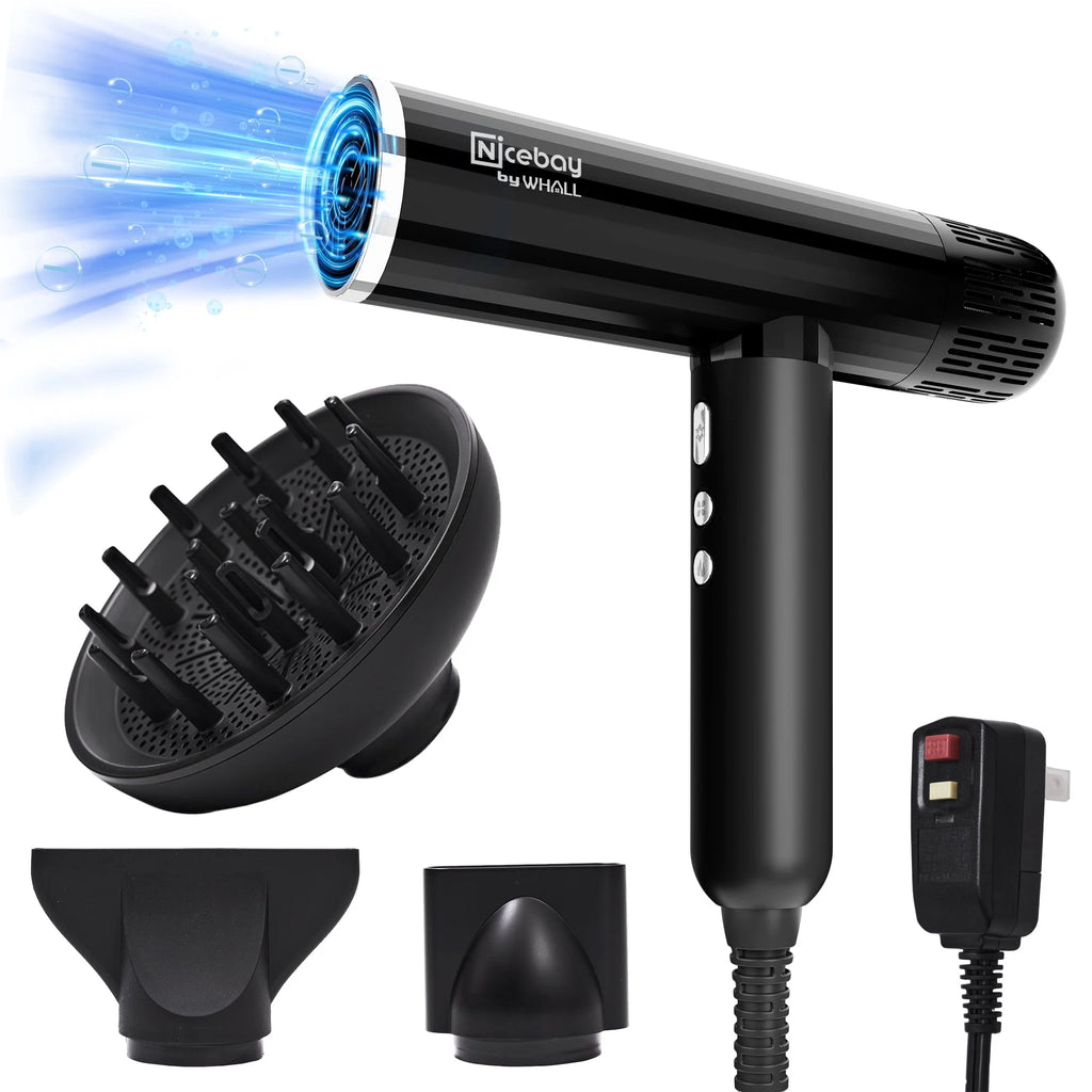 Black 1600W High-Speed Ionic Hair Dryer K7393