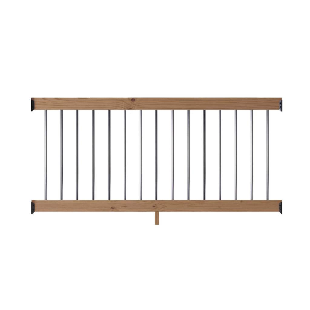 6 ft. Wood Railing Kit with Aluminum Round Balusters Z96159