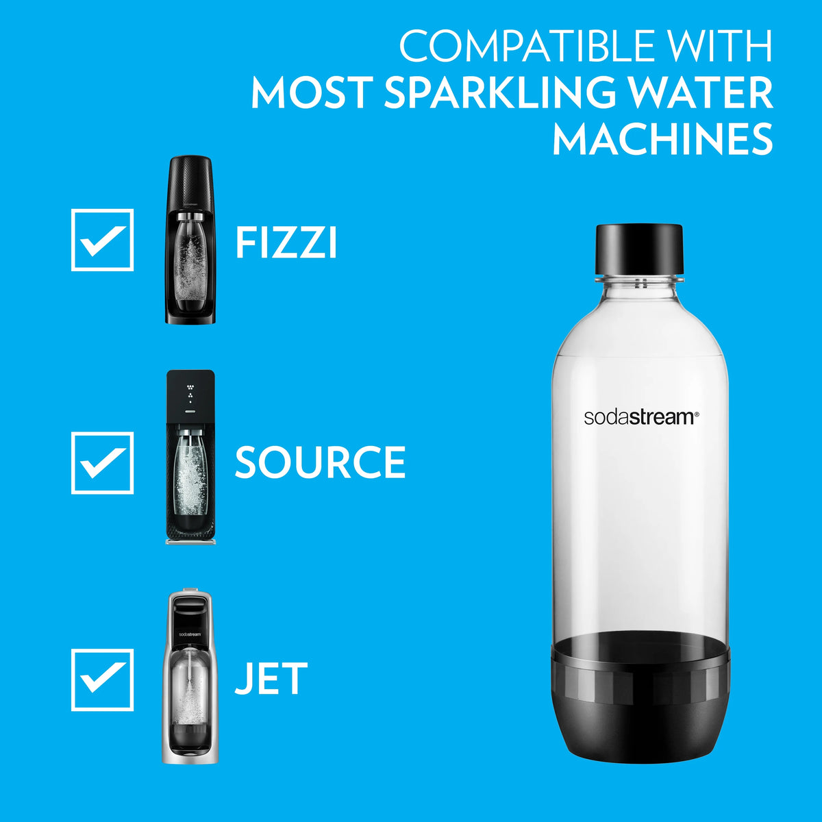 1 Liter Black Carbonating Bottles, 2 Count I447791