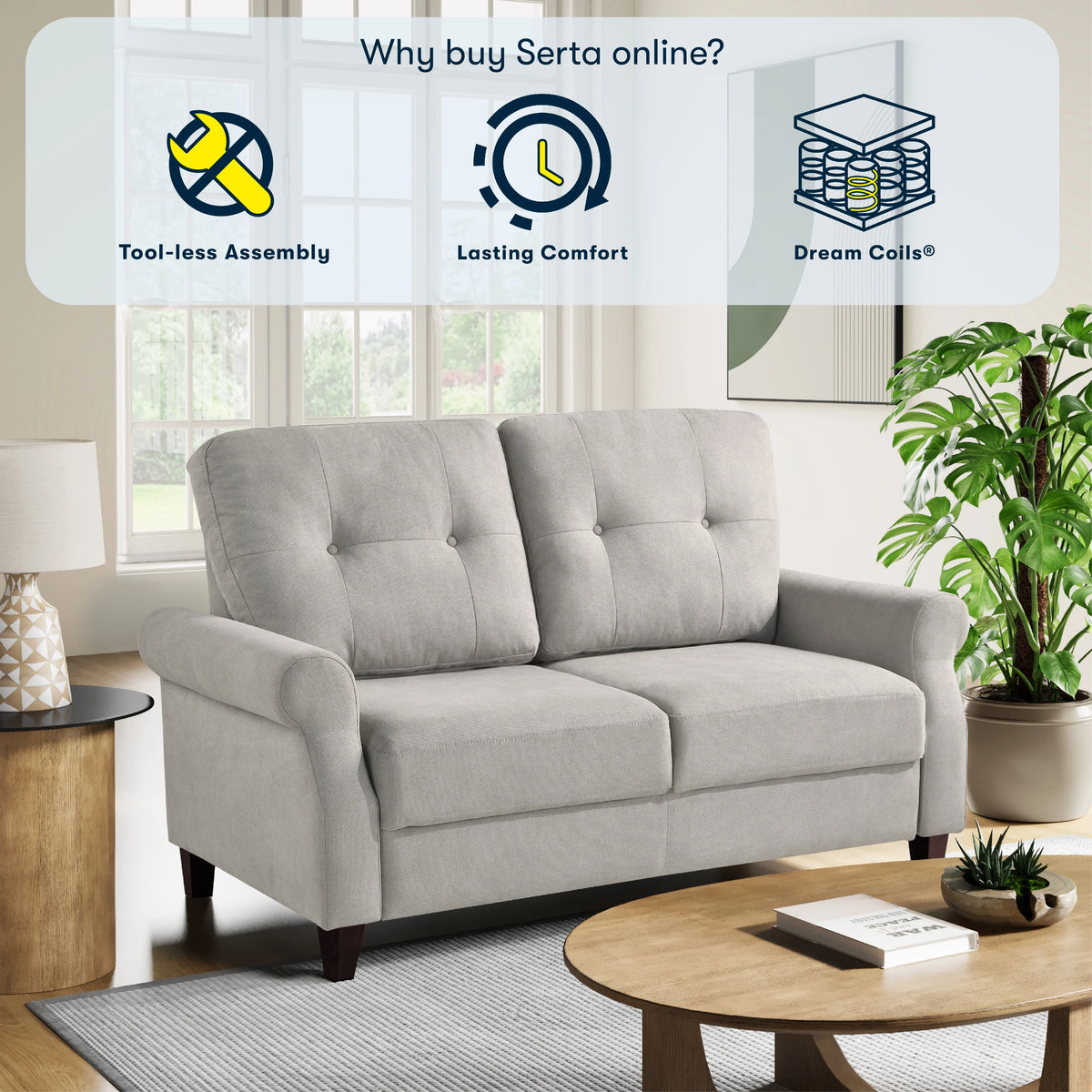 Sand Fabric Sofa C3154