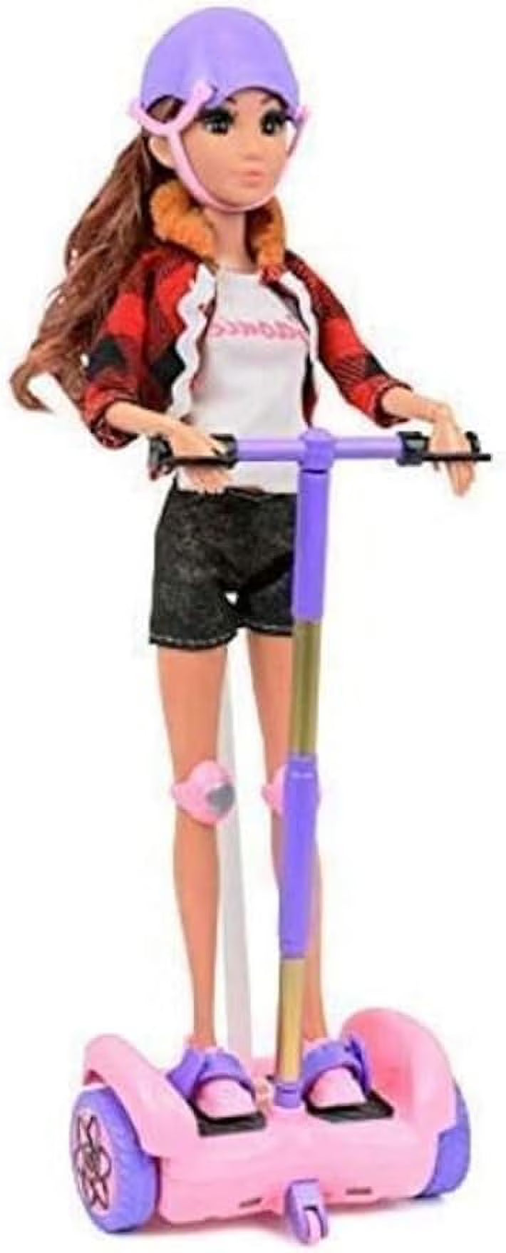 Pink Hoverboard with Helmet & Kneepad Accessories for 12" Dolls T339576
