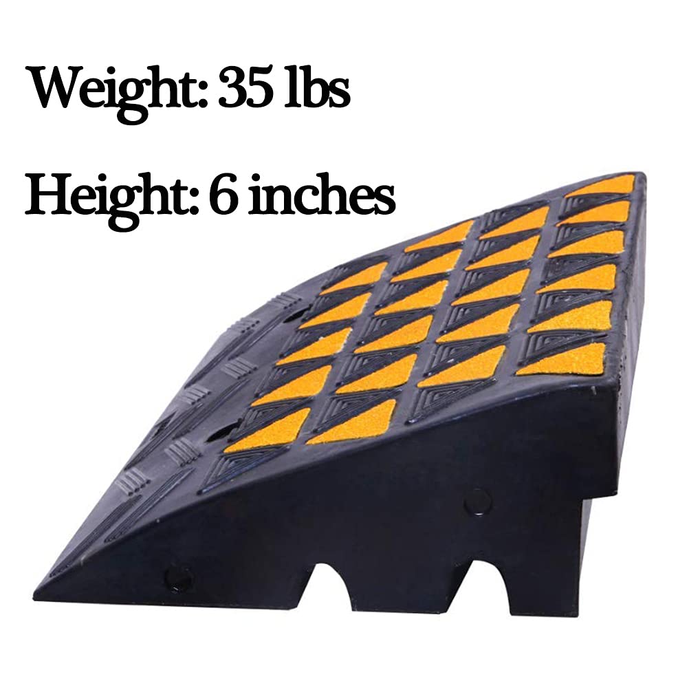 Rubber Curb Ramp 6 inch High 23.6 Wide Heavy Duty Single Ramp F648