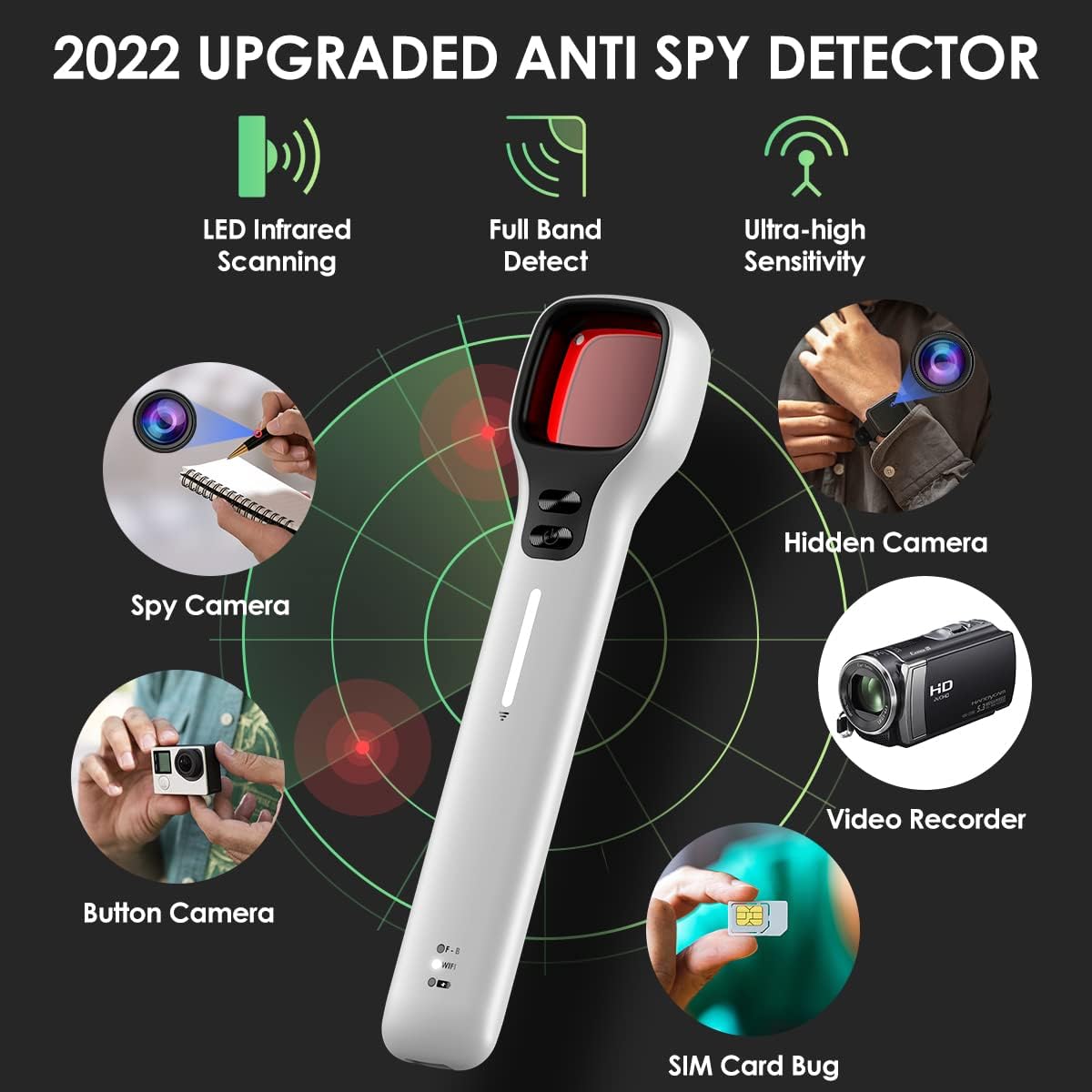 Portable Anti Spy Detector with 3 Detection Modes J26012