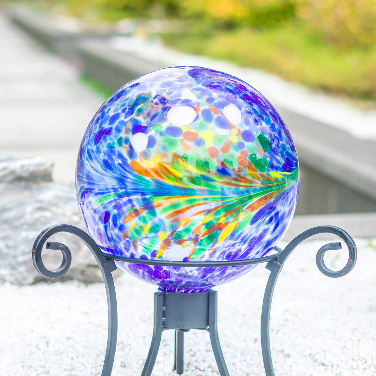 10 inch Colorful Glass Gazing Ball K3454