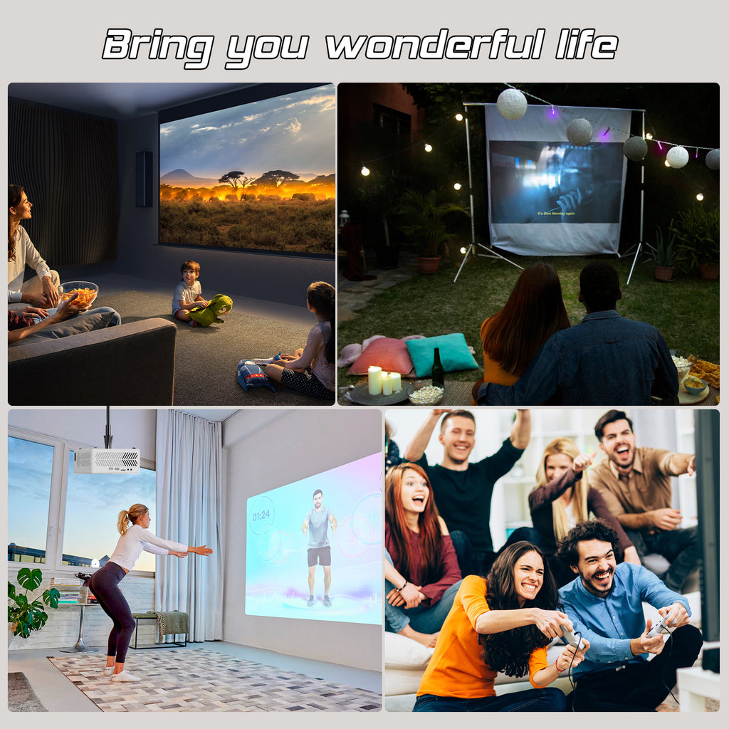 4K Supported Native 1080P Video Projector with 100" Screen K336314