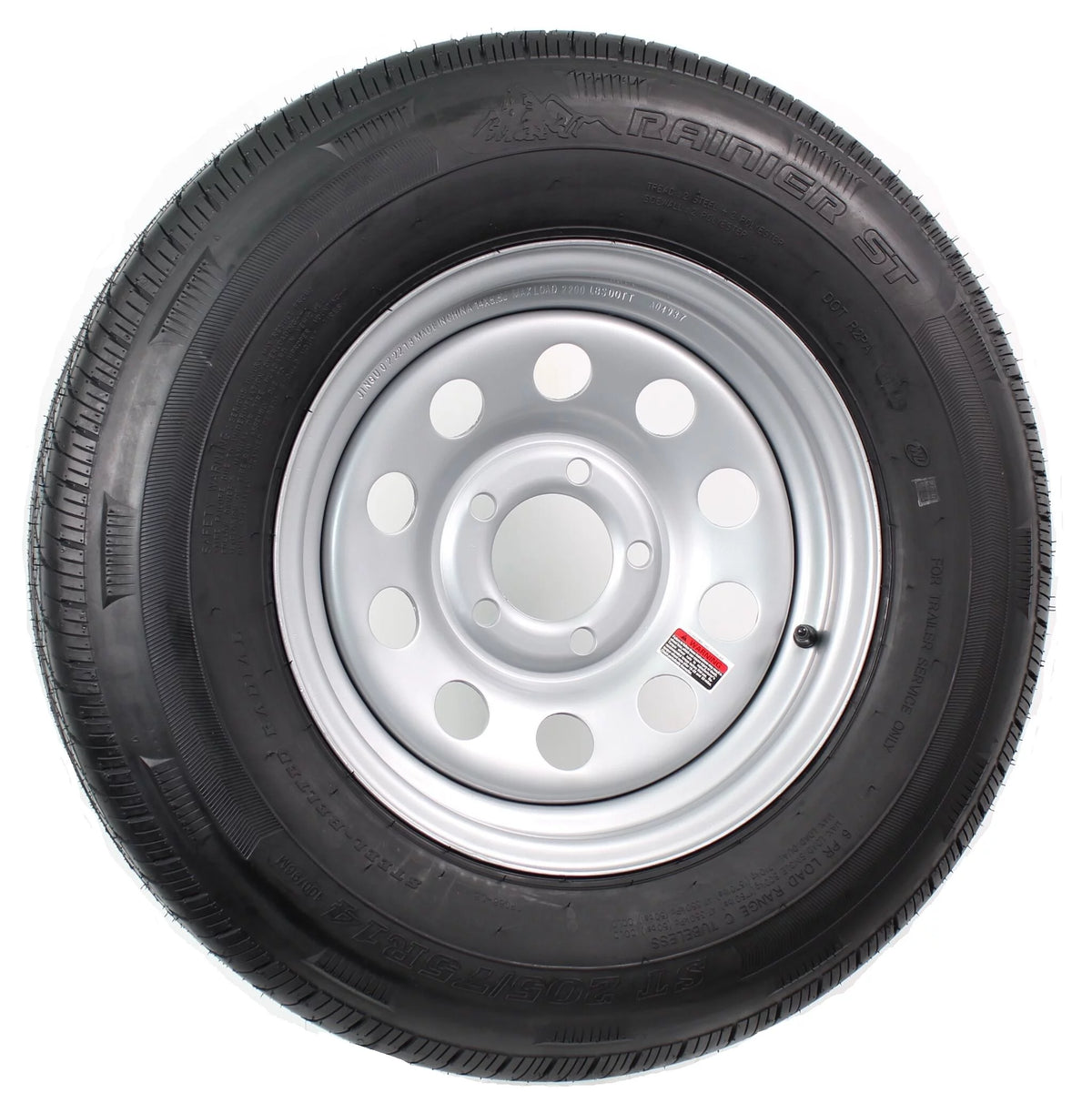 ST205/75R14 14 5 Lug Trailer Tire On Rim A321138