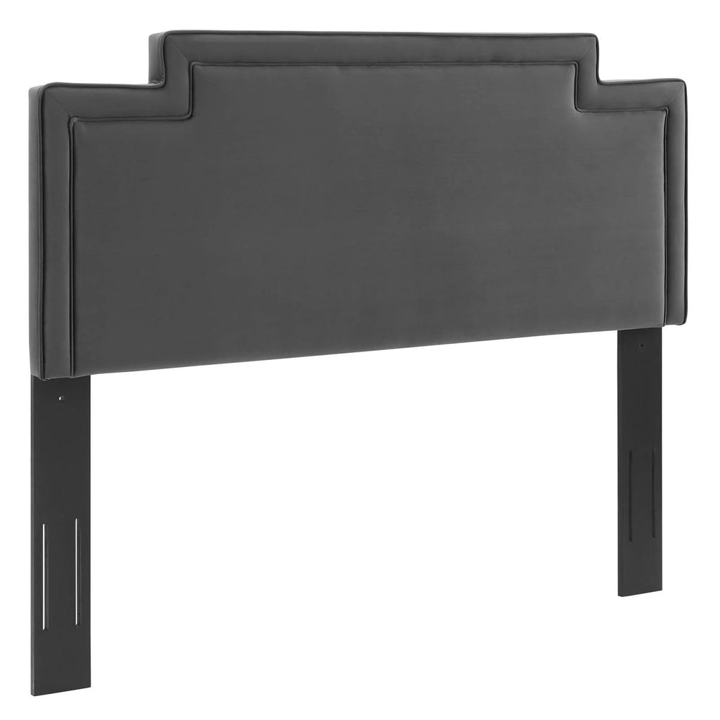 Charcoal Performance Velvet Twin Headboard X7045